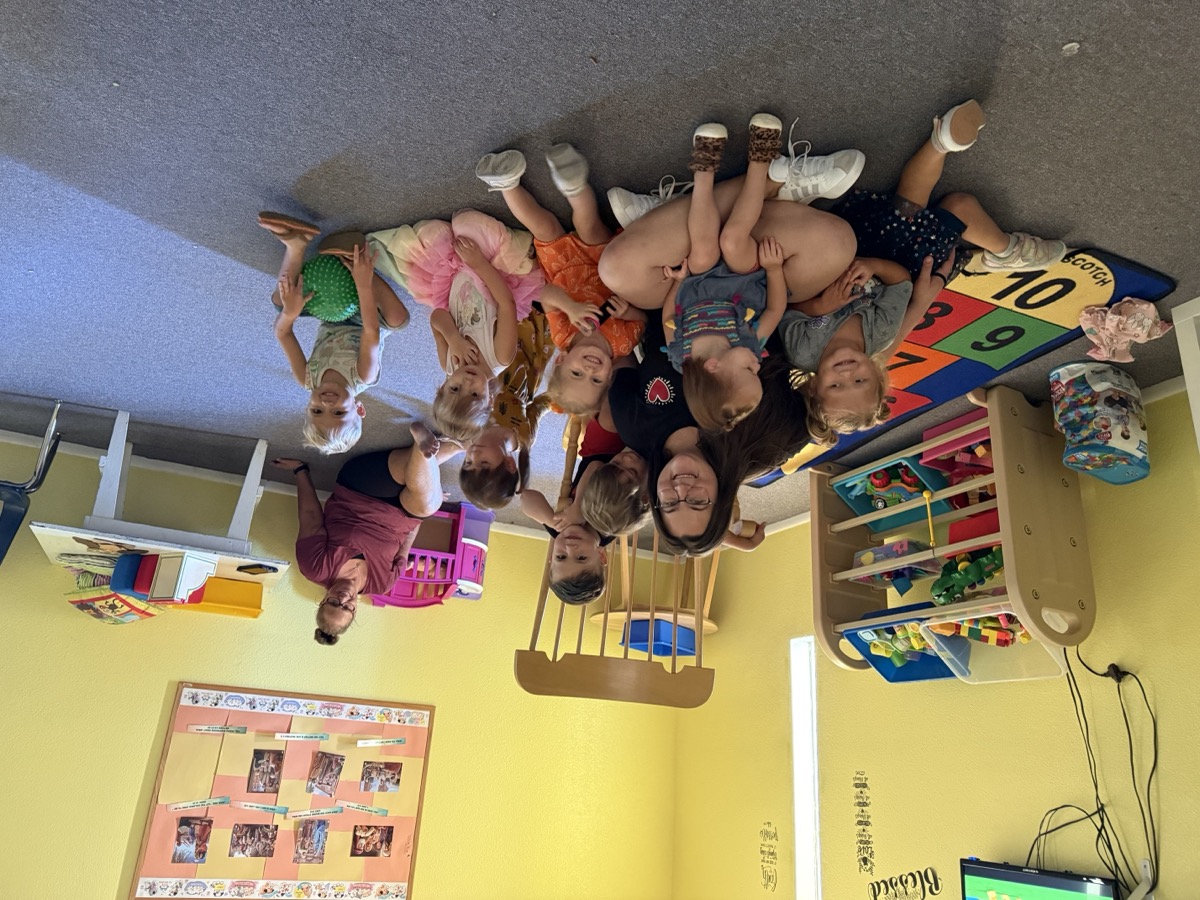 Soraya in a classroom with children